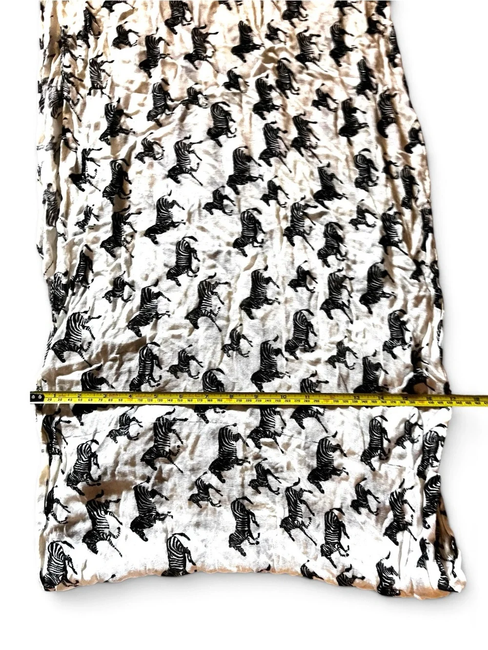 Soft Lightweight Black & Off White Zebra Print Infinity Loop Scarf